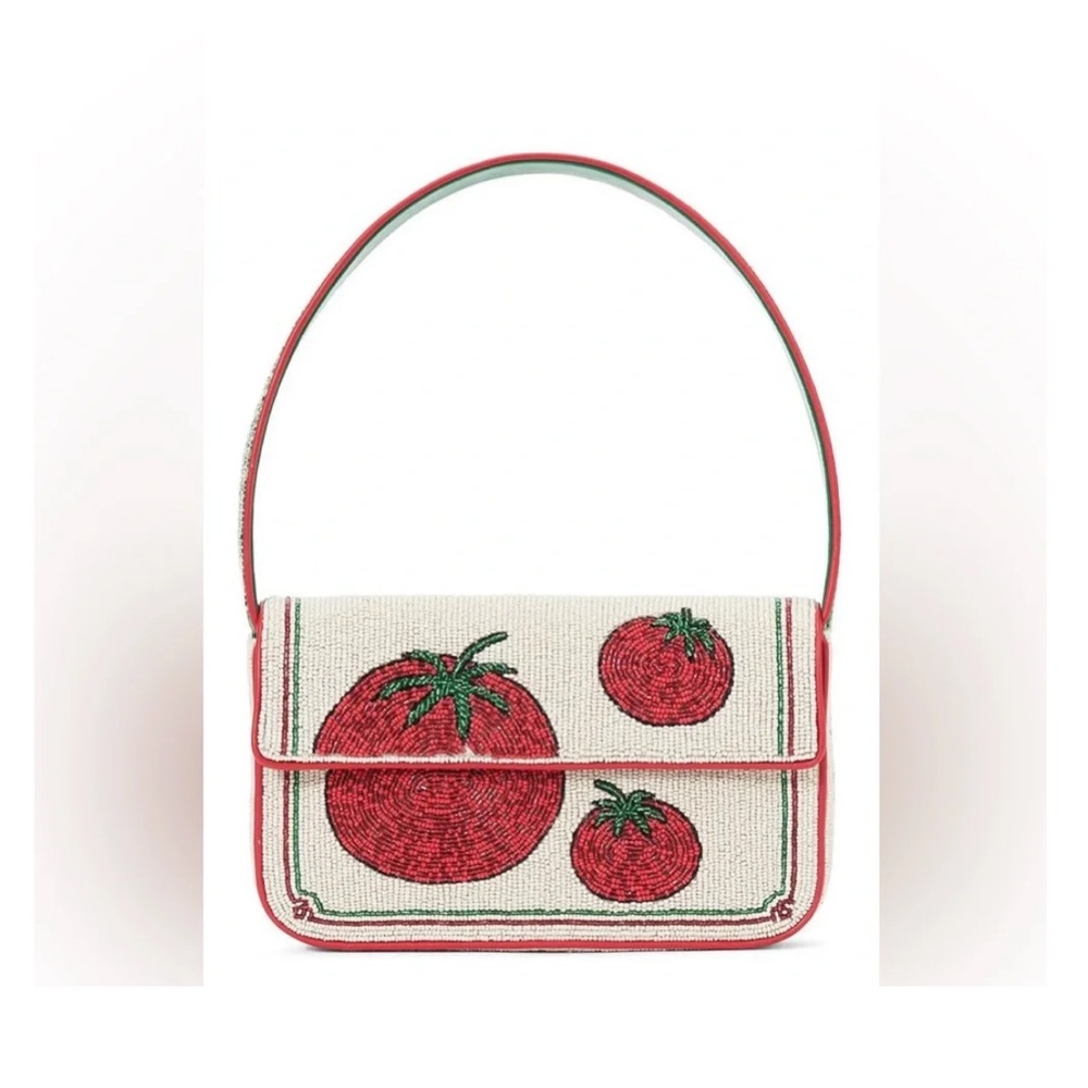 Staud Tommy beaded bag tomato